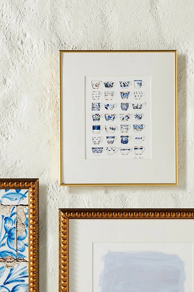 Artfully Walls Blue And White Pattern China Teacups Wall Art