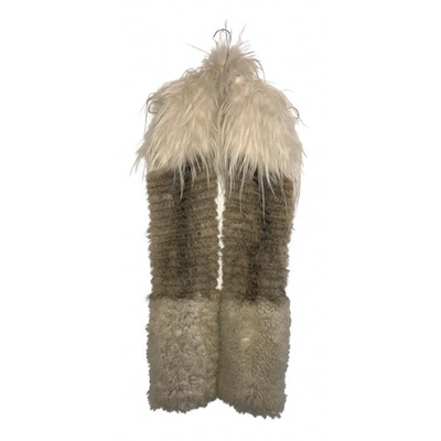 Pre-owned Chloé Beige Shearling Scarf