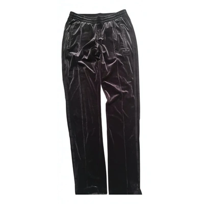 Pre-owned Adidas Originals Blue Velvet Trousers