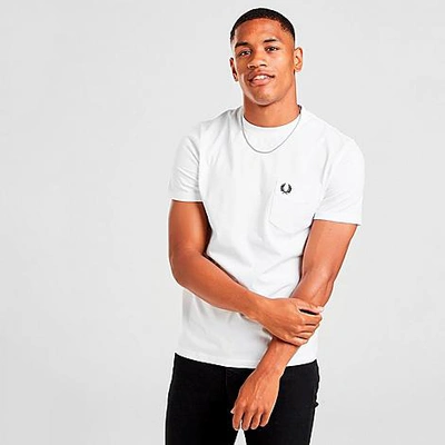 Fred Perry Pique T-shirt With Pocket Detail In White