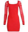 CUSHNIE Rouge Knit Mini Dress