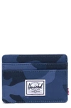 Herschel Supply Co Charlie Rfid Card Case In Peacoat Camo