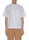 EQUIL STRIPE PRINT ELASTIC HEM SHIRT