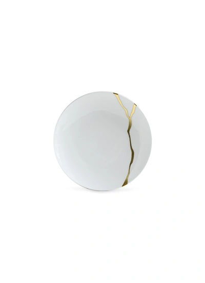 Bernardaud X Sarkis Kintsugi Porcelain Coupe Bread And Butter Plate In White/gold