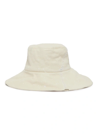 Smfk Dyed Cowhide Witch Bucket Hat In White