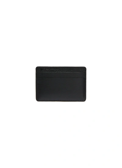 Jean Rousseau 'essentiel' Embossed Calfskin Leather Slim Cardholder In Black