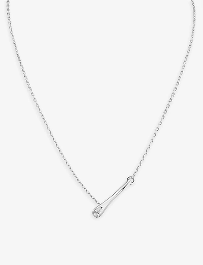Repossi Women's Serti Inversé 18k White Gold & Diamond Pendant Necklace In Metallic