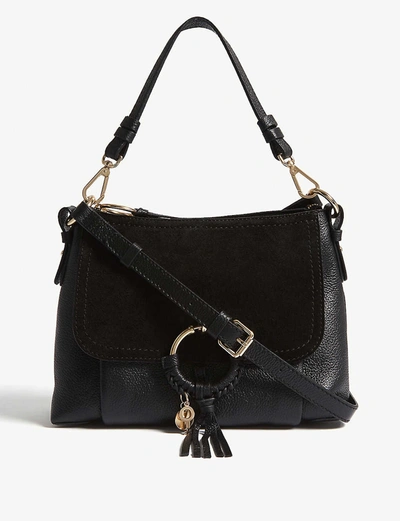 See By Chloé Suede Front Leather Shoulder Bag In Nr001 Black