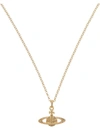 VIVIENNE WESTWOOD JEWELLERY BAS RELIEF ORB MINI YELLOW GOLD-TONED BRASS AND SWAROVSKI CRYSTAL NECKLACE,69138157