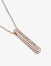LITTLESMITH LITTLESMITH WOMEN'S PERSONALISED 9 CHARACTERS ROSE GOLD-PLATED VERTICAL BAR NECKLACE,98034161
