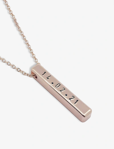Littlesmith Personalised 9 Characters Rose Gold-plated Vertical Bar Necklace