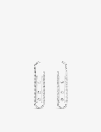MESSIKA MESSIKA WOMEN'S WHITE GOLD MOVE 10TH 18CT WHITE-GOLD AND DIAMOND EARRINGS,41850909