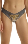 COMMANDO PRINT THONG,CT18