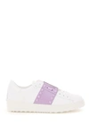 Valentino Garavani 20mm Rockstud Untitled Leather Sneakers In Purple