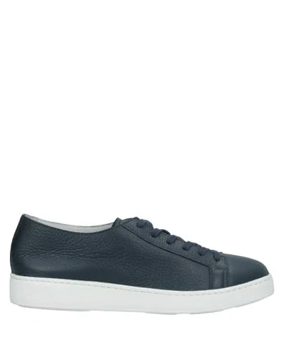 Santoni Sneakers In Navy Blue