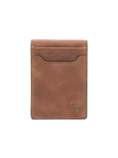 Frye Holden Leather Folded Card Case In Whiskey