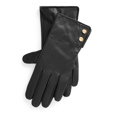 Ralph Lauren Sheepskin Tech Gloves In Black