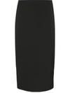 Emporio Armani High-waisted Bodycon Midi Skirt In Black