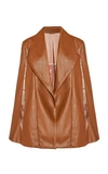 JOHANNA ORTIZ COMPASS POINT EMBROIDERED VEGAN LEATHER CAPE JACKET