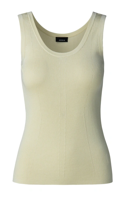 Akris Cotton Knit Tank Top In Yellow