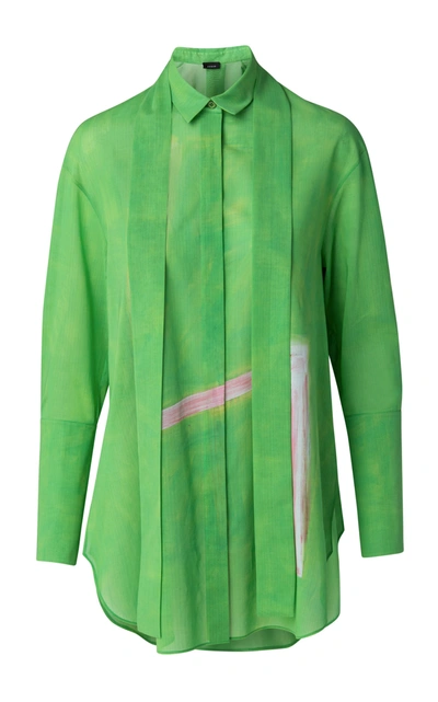 Akris Printed Cotton-voile Tunic In Green