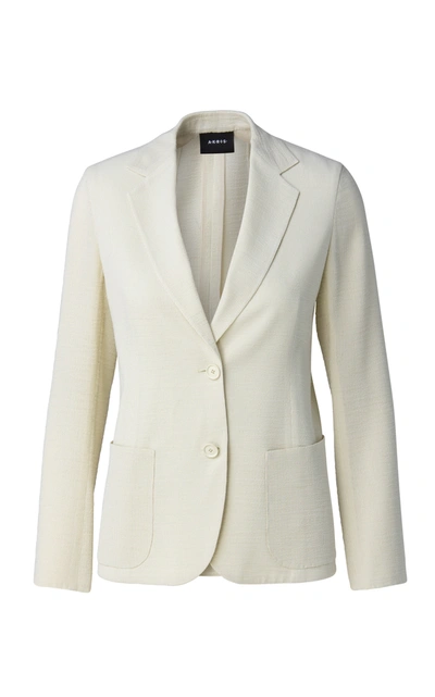 Akris Nash Wool-blend Blazer In White