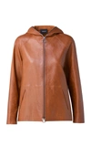 AKRIS MANON HOODED LEATHER JACKET