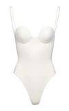 Magda Butrym Sweetheart Neckline Swimsuit In White