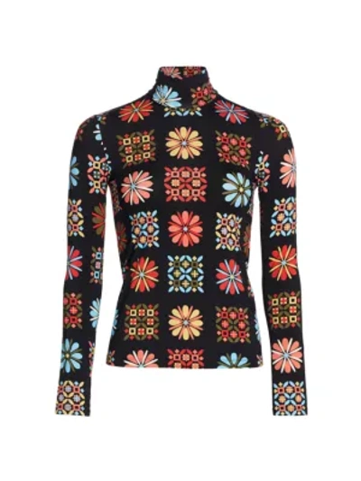 La Doublej Tile Print Turtleneck In Vetrata