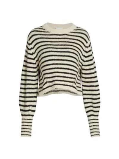 Eleven Six Kara Stripe Knit Sweater In Ivory Black Stripe