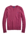 Ralph Lauren Julianna Crewneck Cable Knit Sweater In Comfrey Heather