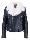 SAINT LAURENT LEATHER JACKET WITH SHEARLING IN BLACK