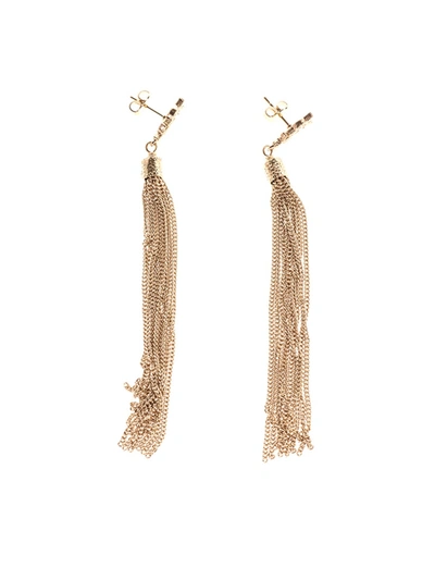 Saint Laurent Ysl Earrings With Tassels In Golden Color