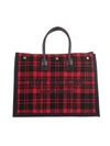 SAINT LAURENT NOE SHOPPER BAG IN RED AND BLACK