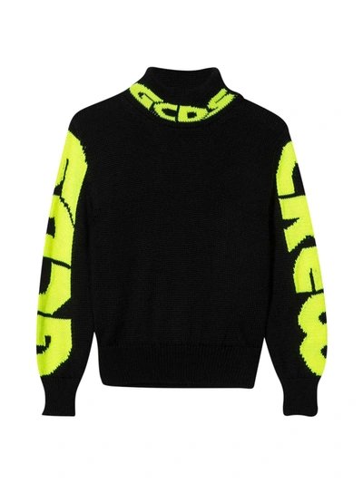 Gcds Mini Kids' Black Sweater In Nero