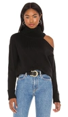 1.state Plus Size Cut-out Turtleneck Sweater In Rich Black