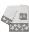Avanti Yara Butterfly Bordered Cotton Bath Towel, 27" X 50" In White