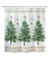 AVANTI TREES WITH GOLD STAR HOLIDAY SHOWER CURTAIN, 72" X 72"