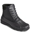 Sperry Duck Float Mens Leather Faux Fur Rain Boots In Black