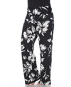White Mark Plus Size Flower Print Palazzo Pants In Black