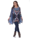 White Mark Plus Marlene Top/tunic In Blue Multi