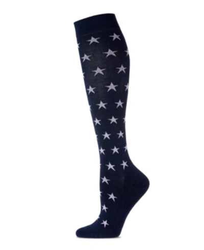 Memoi Old Glory Women's Compression Socks In Navy