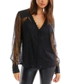 ALLISON NEW YORK WOMEN'S LACE BUTTON DOWN BLOUSE WITH CAMI