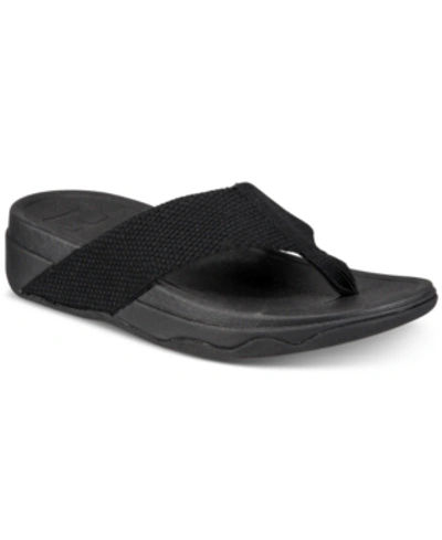Fitflop Lulu Glitter Flip Flop In Black Glitter Faux Leather