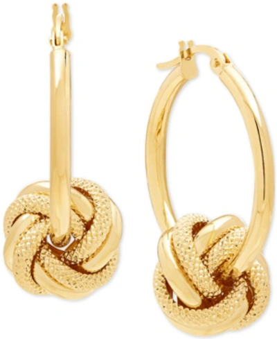 Italian Gold Love Knot Drop Earrings In 14k Gold