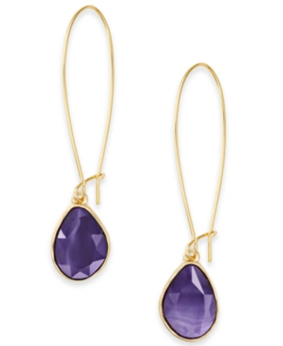 Style & Co Stone Linear Drop Earrings, Created For Macy's In Purple