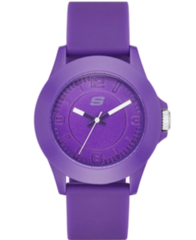 Skechers Women's Rosencrans Silicone Strap Watch 41.5mm In Purple