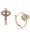 Lonna & Lilly Gold-tone Evil Eye Huggie Hoop Earrings In Blue