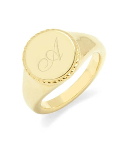 Brook & York Charlie Initial Signet Gold-plated Ring In Gold - A