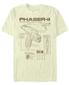 Star Trek Men's Discovery Phaser Schematic Short Sleeve T-shirt In Natural